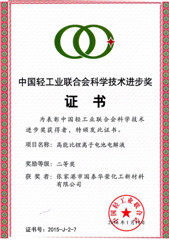 China National Light Industry Council Award for Science and Technology Progress Award